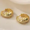 Wholesale Geometric Inlay Earrings For Women In Copper With KC Golden Plated Water Plating And Zircon Inlay