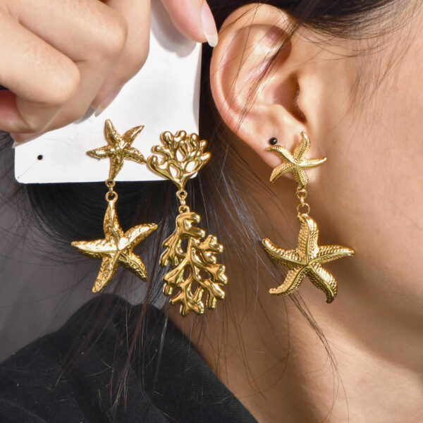 oly-5b1e25e49ef675c6eb3dcea3fadc3151 Wholesale personality fashion marine series earrings Joker starfish earrings earrings