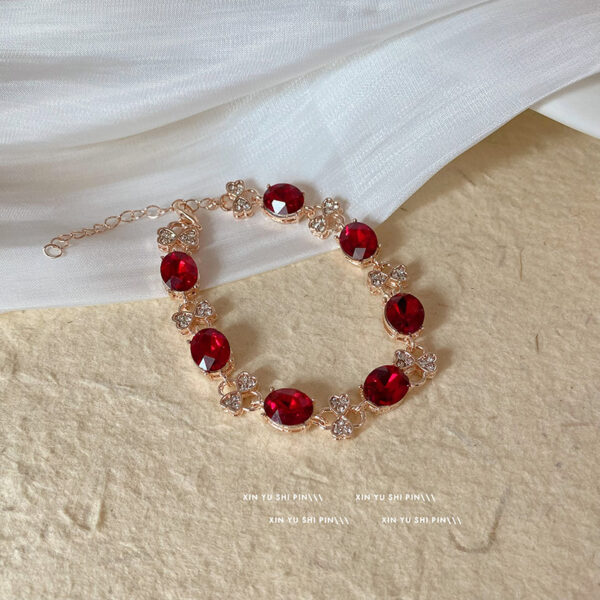 oly-5b265c5572c9e204fe789b221e67d40b Wholesale Super Flash Red Zircon Bracelet Women's High-end Fashion All-match Red Spirit Snake Niche Personality Bracelet