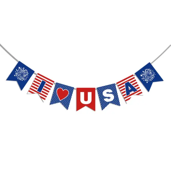 Wholesale American Independence Day Decoration Stars And Stripes Pennant Cake Decoration Balloon Set Party Supplies Holiday Celebration