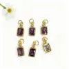 Wholesale 18K Gold Plated Copper Color Retention Rectangular Colorful Zircon Twelve Constellation Stone Pendant DIY Jewelry Hanging Water Plated Imitation Gold Geometric