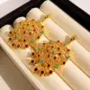 Wholesale Inlaid Zircon Fashionable Earrings Hollow Tassel Earrings Exotic Style Women's 696 Hypoallergenic Brass
