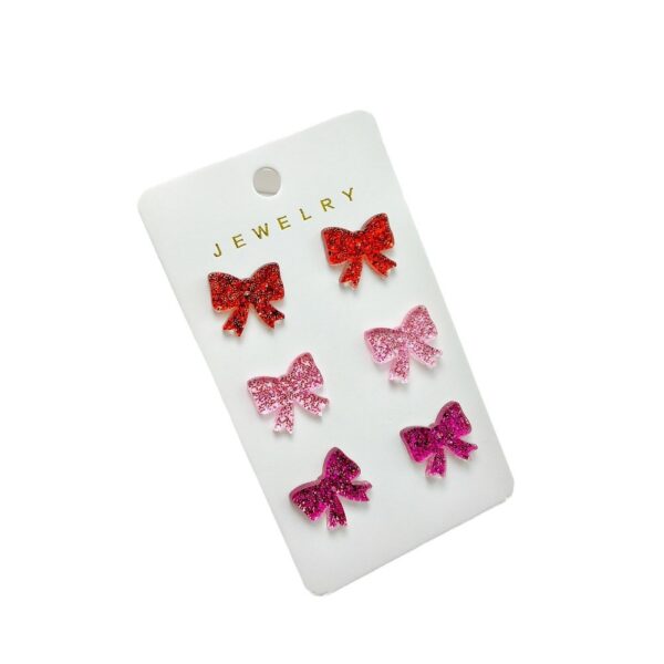 Wholesale Cross Mirror Valentine's Day Love Acrylic Sheet Printed Bow Simple Personality Letter Earrings suit