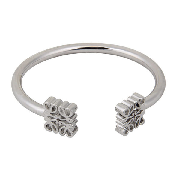 Wholesale Real Gold Electroplating Luojia Fashion Square Hollow Pattern Open-ended Plant Ring Bracelet Light Luxury Niche Exquisite Jewelry