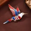 Wholesale Hummingbird Pin In Zinc Alloy With Rhinestones Featuring Diamond Craft, Perfect For Independence Day