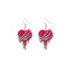 Wholesale Valentine's Day Heart Dwarf Earrings Flamingo Love Semicircle Plaid Acrylic Earrings for Women