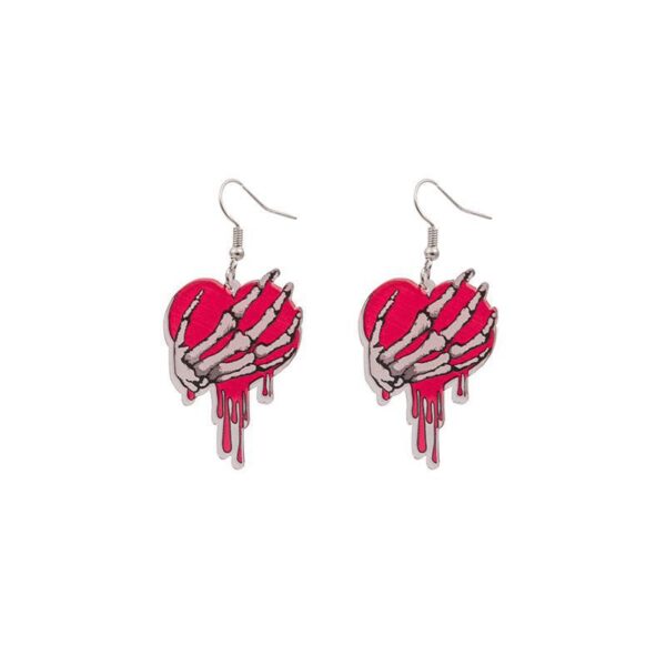 Wholesale Valentine's Day Heart Dwarf Earrings Flamingo Love Semicircle Plaid Acrylic Earrings for Women