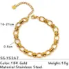 Wholesale Square Electroplated Bracelet For Women In 304 Stainless Steel With Real Gold PVD Coated Handmade Chain