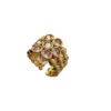 Wholesale Irregular Copper Ring For Women With Electroplated Gold Plating And Zircon Inlay, Available In Golden