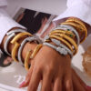 oly-5b61f55421ab14e02dcf71e4c1444885 Wholesale Fashion Commuter Elastic Goose Throat Chain Design Sense Opening Bracelet Diamond-encrusted Spirit Snake Shape Titanium Steel Gold-plated Jewelry suit