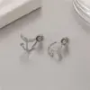 Wholesale Fish Tail Stud Earrings For Women With 925 Sterling Silver Posts, Copper Base Electroplated In 14K Real Gold And Freshwater Pearl Inlay
