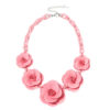 Wholesale Handmade acrylic flower necklace, bohemian style, dopamine-inspired color-blocked rose women's sweater chain