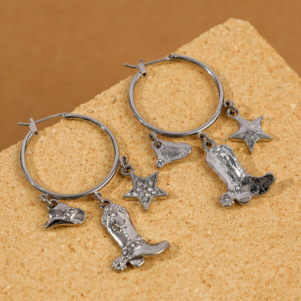 oly-5b7d6c412a1f9e98d7ff508b83d4591a Wholesale jewelry women’s pink alloy Western style hat boots pendant earrings Women’s