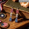 Wholesale Retro Multicolor Letter Print Acrylic Drop Earrings For Women With 304 Stainless Steel Ear Pins