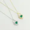 Wholesale Heart Shape Pendant Necklace In 925 Sterling Silver For Women With May Birthstone Emerald, Perfect For Party