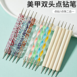 oly-5b94259e7c105af092441a6fc9e03a3e Wholesale Factory wholesale log point drill pen 5 double head point ball pen indentation pen acrylic point flower pen nail pen suit