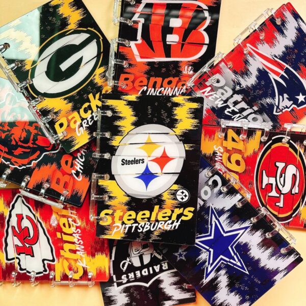 Wholesale NFL Football American Football Acrylic Notebook TK Explosions Fine Team Loose-leaf A7A5 OLY Exclusive