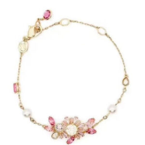 Pink flower bracelet