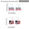 Wholesale Retro Letter Print Drop Earrings In White & Red Acrylic With 304 Stainless Steel Ear Pins For Women