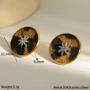 Two-tone Eight-pointed Star Rhinestone Earrings