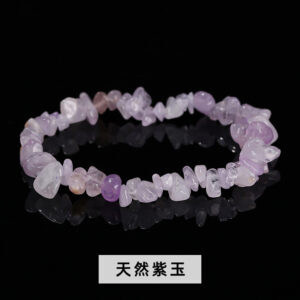 Natural Purple Jade Gravel Bracelet / 5-8mm