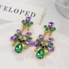 oly-5bc38be840e1d2defcfe1de8f408c154 Wholesale Green Saint Parkside Earrings Irregular Crystal Flower Earrings Light Luxury High Sense Design