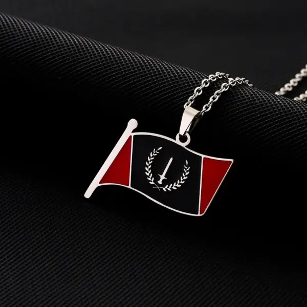Wholesale Hot Selling 201 Stainless Steel Oil Drop American Black Geometric Pendant Water Plated 18K Real Gold Necklace Unisex Couple Versatile Sweater Chain Accessory