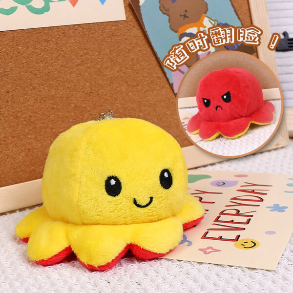Wholesale Creative Cute Flip Face Octopus Keychain Plush Pendant Doll Plush Toy Bag Pendant