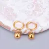 Wholesale Simple Style Round Titanium Steel Plating Drop Earrings 1 Pair