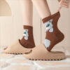 oly-5c03f975559edc89ddd47260b02afb09 Wholesale 5 Pairs of Spring and Autumn Socks Women's Mid-length Socks Summer Cartoon Stockings Ass Kitty Japanese Style Cute Love Cotton Socks