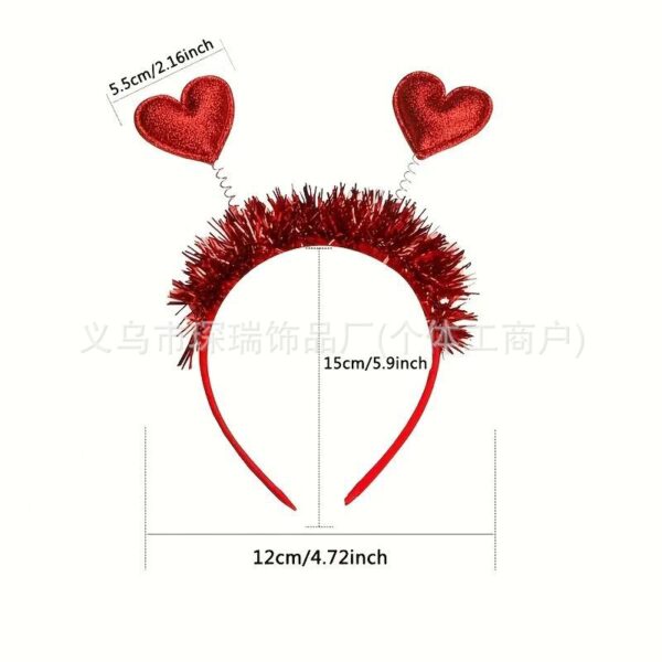 oly-5c09f5639080162b24bca7fed44cb8da Wholesale Valentine's Day Hair Hoop Christmas Party Headwear Fun Theme Glitter Love Headband Peach Heart Hair Accessories