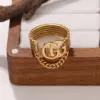 Wholesale Three-dimensional Letter Open Ring For Women In Copper With Golden Plated UV Plating And 0.03µm Thickness