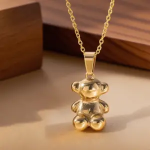 X01178-Little Bear-Necklace- Gold