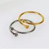 Wholesale 304 Stainless Steel Solid Color Ion Plating (IP) 18K Real Gold Plated Simple Style Classic Style Waterproof Non Tarnish Inlay Gold Open Rings