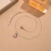 Wholesale Jewelry Elegant Moon 304 Stainless Steel Zircon Gold Plated Inlay Pendant Necklace