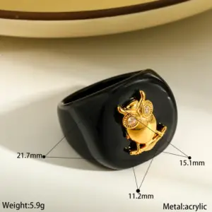 Gold Owl Acrylic Ring