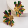 Wholesale Retro Fashion Alloy Oil Drop Flower Earrings Light Luxury Carnival All-match Elegant Earrings