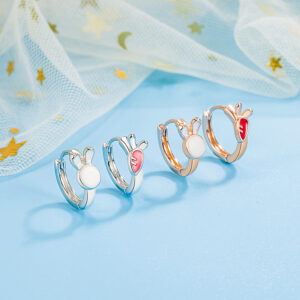 Wholesale Rabbit radish ear buckle women's elegant small simple cute asymmetric earrings niche exquisite earrings 2022 New