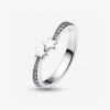 Wholesale silver-plated shining meteor ring row Diamond elegant light luxury five-pointed star ring Valentine's Day girlfriend gift