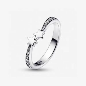 Wholesale Panjia new silver-plated shining meteor ring row Diamond elegant light luxury five-pointed star ring Valentine's Day girlfriend gift