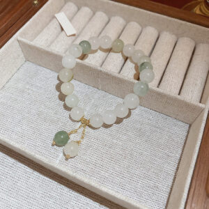 13# bracelet-white-round beads