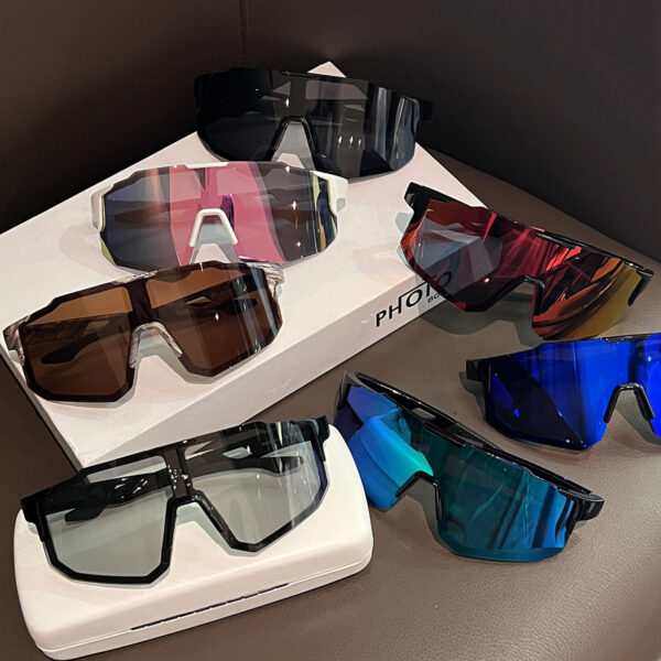Wholesale outdoor sports riding windproof sunglasses men's and women's colorful sunglasses locomotive large frame thin