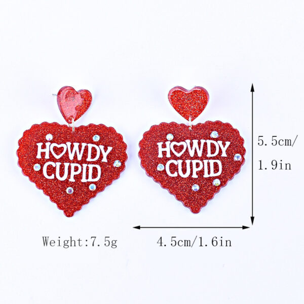 Wholesale  Valentine's Day earrings red pink purple lovely earrings Cupid letter earrings