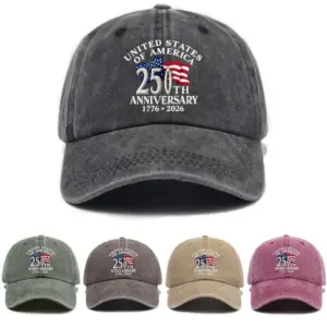 Wholesale United States Unisex Baseball Cap In Grey Cotton With Printing, Perfect For Independence Day