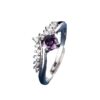 oly-5c83e869b97ac94f914ded2291c5eb91 Wholesale S925 sterling silver platinum plated 50 points moissanite women's ring light luxury Princess Crown sweet Valentine's Day gift