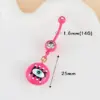 oly-5c85a70edc4eb83e514321a935e15184 Wholesale Pink Cute Bear Devil's Eye Navel Ring Resin Baking Paint Navel Studs Belly Button Jewelry For Women