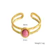 Wholesale PVD Coated 18K Gold Real Gold Plated Geometric 304 Stainless Steel Retro Classic Style Waterproof Non Tarnish Open Rings