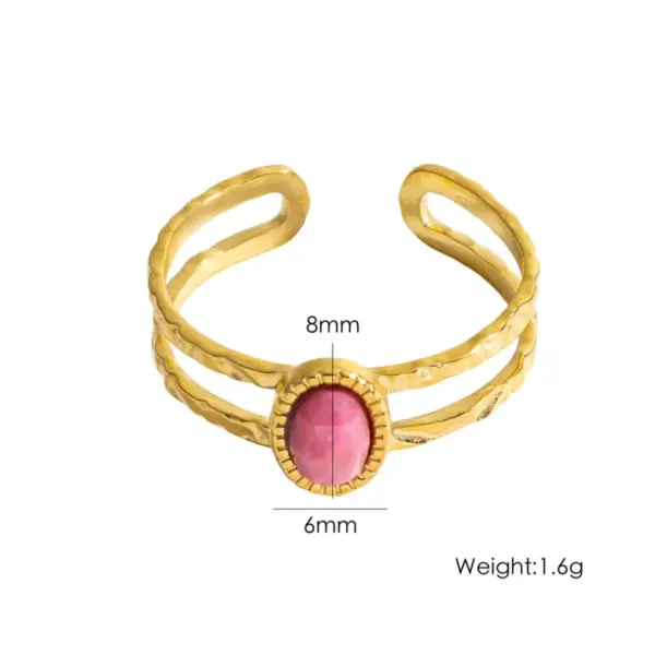 Wholesale PVD Coated 18K Gold Real Gold Plated Geometric 304 Stainless Steel Retro Classic Style Waterproof Non Tarnish Open Rings