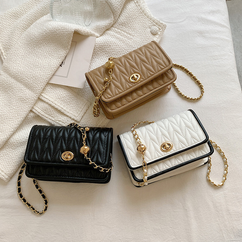 Wholesale Simple Autumn Casual Fashion Chain Small Square Bag 2023 New Fashion Western Style Crossbody Bag Solid Color Shoulder Bag