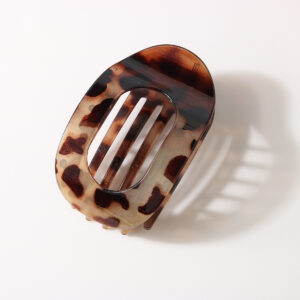 Oval hairpin-solid gray and white leopard print / Ps+silica gel